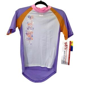 Seasons UV Protection Rash Guard Shirt Girls Size 12 Vacation Travel Summer